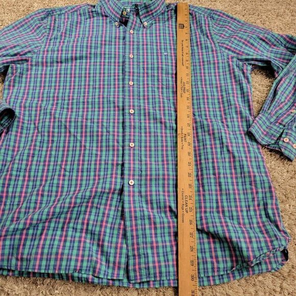 Southern Tide Shirt Mens XL Pink Green Button Down Check Preppy Long Sleeve - Picture 5 of 8